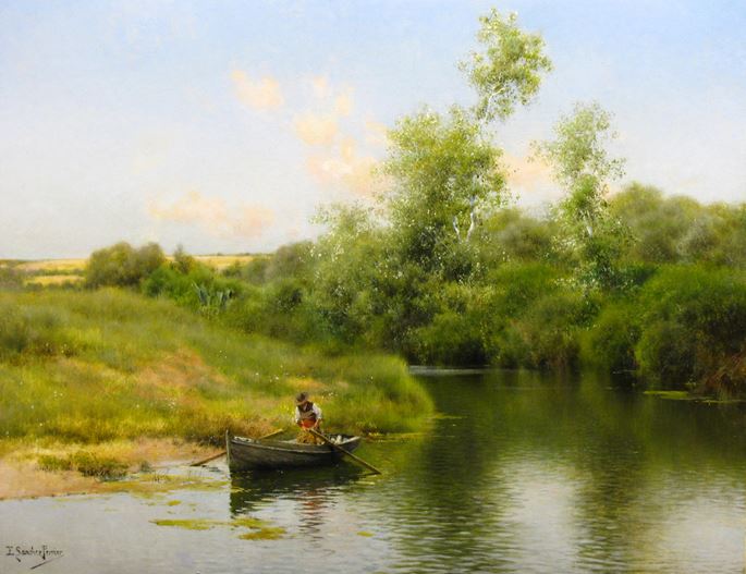 Emilio Sánchez-Perrier - A Summer Day on the River | MasterArt